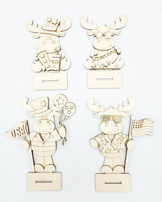 Patriotic Moose Sitters