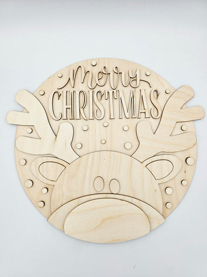 Merry Christmas Reindeer Round