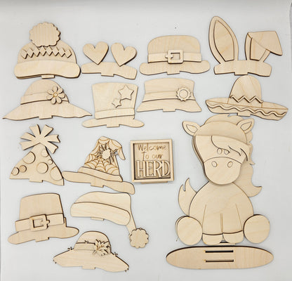Animal Interchangeable Hat/Bow Kits