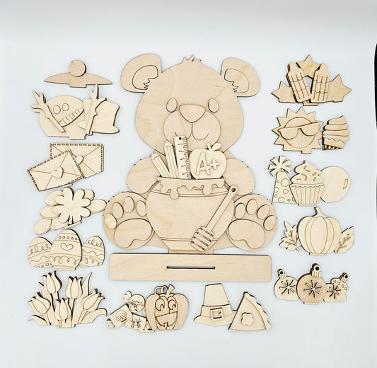 Bear with Honey Pot Interchangeable