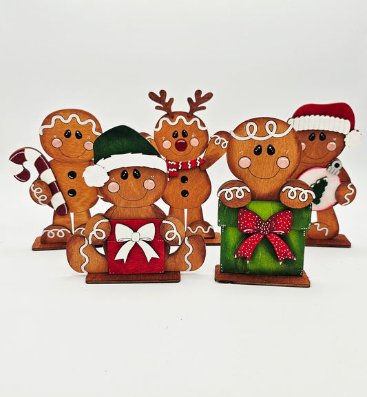 PAINTED - Christmas Gingie Sitters x5