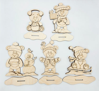 Winter Bear Sitters x5