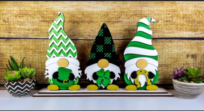 St. Patrick Gnome Trio Shelf Sitter